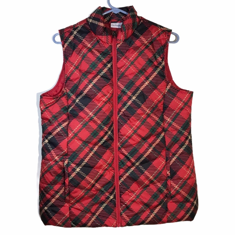 COPY - Kim Roger’s Red Plaid Puffer Vest